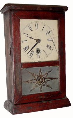 C.1850, S. B. Terry , Terryville, Conn., 30-hour cottage timepiece in generally fair to good as found condition. — Antique Clocks Price Guide