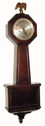C.1935, German, Mahogany Cased Banjo clock, 8-day, time and strike, from storage. — Antique Clocks Price Guide