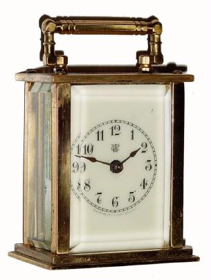 C.1906, Waterbury Clock Co., "Speck", 30-hour carriage clock. — Antique Clocks Price Guide