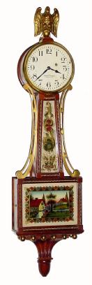 C.1978, Foster Campos, Pembroke, Mass., 8-day miniature banjo timepiece. — Antique Clocks Price Guide