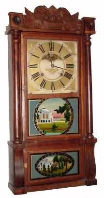 C.1840, Peck, Haydon & Co., St. Louis, Missouri, 8-day time/strike column and cornice shelf clock. — Antique Clocks Price Guide