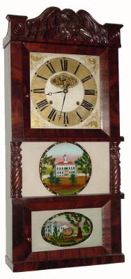 C.1832, C. & L. C. Ives, Bristol, Conn., 8-day time/strike triple decker shelf clock in very nice restored condition. — Antique Clocks Price Guide