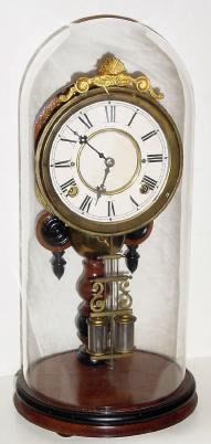 C.1875, Davies Patent, "Single Post Crystal Palace", 8-day time/strike mantel clock. — Antique Clocks Price Guide