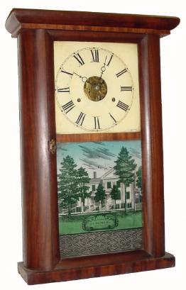 C.1840, Jerome, Gilbert, Grant & Co., Bristol, Conn., 30-hour time & strike round sided shelf clock. — Antique Clocks Price Guide