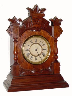 C.1895, Ansonia "TIVOLI", walnut cased shelf clock, with restoration. — Antique Clocks Price Guide