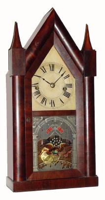 C.1845, Terry & Andrews, Bristol, Conn., for Chipperfield, NY, 30-hour time/strike steeple clock — Antique Clocks Price Guide