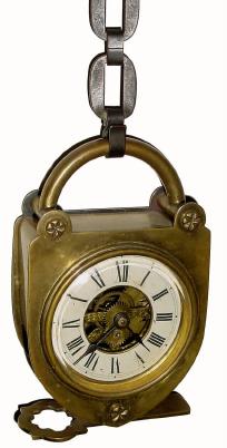 C.1881, Jerome & Co. (New Haven) "Lock and Key", 30-hour novelty timepiece. — Antique Clocks Price Guide
