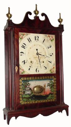 C.1828, Seth Thomas, Plymouth, Conn., 30-hour time/strike Pillar and Scroll shelf clock. — Antique Clocks Price Guide