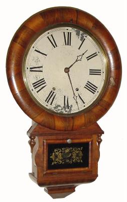 C.1870, Ansonia Brass & Copper Co., "No. 1, Extra", round drop wall clock in generally good condition, with restoration. — Antique Clocks Price Guide