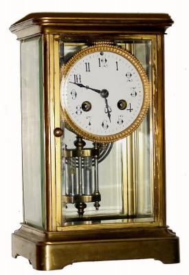 C.1910, French, Small Crystal Regulator 8-day time/strike brass & glass in good condition. — Antique Clocks Price Guide