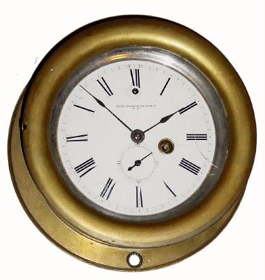 C.1875, Seth Thomas Sons & Co., New York, "Chronometer Lever No. 5004", locomotive timepiece in good condition. — Antique Clocks Price Guide
