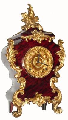 C.1894, Ansonia Clock Co., "Seine", 8-day time/strike enameled iron case mantel clock in very nice restored condition. — Antique Clocks Price Guide
