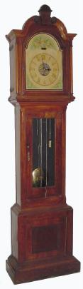 C.1770, Germanic, Pennsylvania, Rack Strike, 30 hour 2-weight tall case, as restored by James Arthur in 1905. — Antique Clocks Price Guide