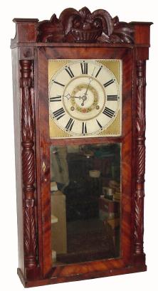 Mixed lot: a C.1833, Marsh, Gilbert & Co., Farmington, Conn., full size carved pillar and splat shelf clock, — Antique Clocks Price Guide