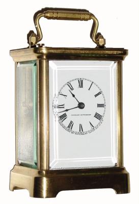 C.1929, Waterbury Clock Co., "SAGE" 8-day carriage clock, time, strike, repeat and alarm, in generally good original condition. — Antique Clocks Price Guide