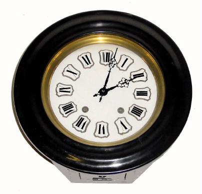 C.1890 French comptoise, 8-day time/strike bakers clock in good condition with original ebonized finish. — Antique Clocks Price Guide