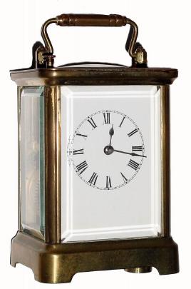C.1906, Waterbury Clock Co., "SAGE", 8-day time & strike, brass cased carriage clock in very good original condition. — Antique Clocks Price Guide