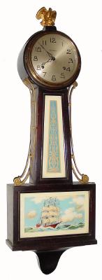 C.1932, New Haven Clock Co., "Whitney", 8-day time/strike banjo clock in generally good condition with an original finish. — Antique Clocks Price Guide