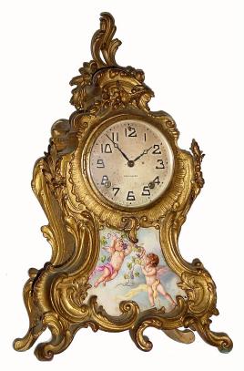 C.1911, New Haven Clock Co., 8-day time/strike cast white metal shelf clock in the Louis XVI style. — Antique Clocks Price Guide