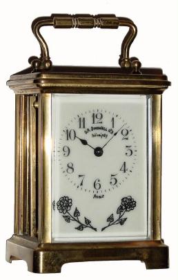 C.1910, French, Brass Cased Carriage clock, time only, O-bis case, as-found, missing one side glass and dirty. — Antique Clocks Price Guide