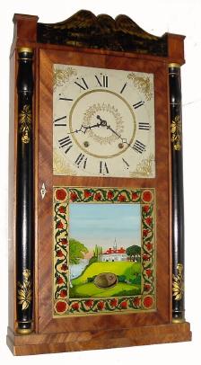 Mixed Lot, C.1830, Eli Terry & Sons case, now with a C.1835 Bristol wood movement (complete & sound), and with a poor quality repainted tablet. — Antique Clocks Price Guide