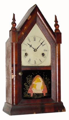 C.1870, New Haven Clock Co., 30 Hour Mini steeple "SMALL GOTHIC", in original, as-found condition. — Antique Clocks Price Guide