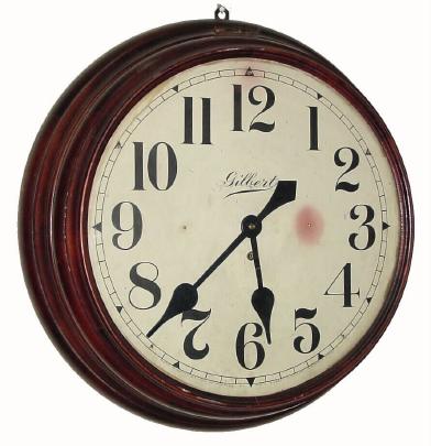 C.1910, William L. Gilbert Clock Co., "GALLERY", 8-day mahogany timepiece, in excellent original condition. — Antique Clocks Price Guide