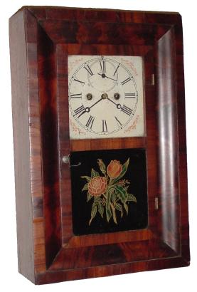 C.1868, Terry Clock Co., Waterbury, Conn., 30-hour time & strike miniature OG shelf clock in good refinished condition. — Antique Clocks Price Guide