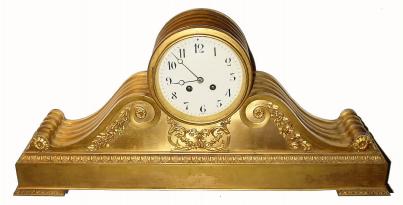 C.1915, French, A-1, Gilt Bronze Tambour clock in good, as-found condition. — Antique Clocks Price Guide