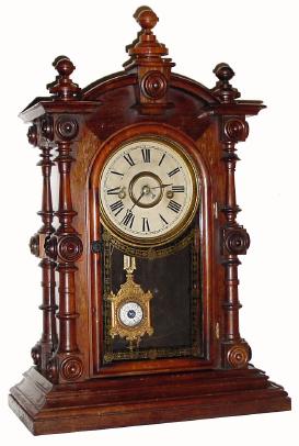 C.1875, Welch, Spring & Co., "Patti, V.P.", rosewood mantel clock in very good condition. — Antique Clocks Price Guide
