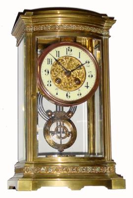 C.1900, Marti & Cie, 8-day bow front crystal regulator in very nice condition with a perfect porcelain dial and original hands. — Antique Clocks Price Guide