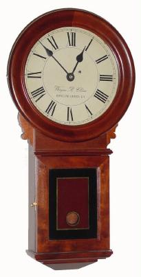 C.2003, (dated) Wayne Cline, Bowling Green, KY, 8-day timepiece miniature in the style of a Howard No. 70 regulator, in cherry. — Antique Clocks Price Guide