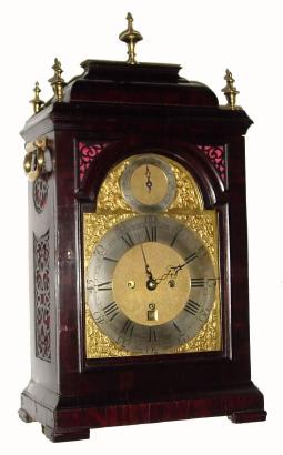 C.1765, English, William Ericke, London, a nice mahogany cased 3-fusee, qtr chiming bracket clock in good restored condition. — Antique Clocks Price Guide