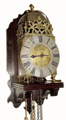 C.1750, French, Rouelle, Lantern Clock with restoration. Retains original single hand. — Antique Clocks Price Guide