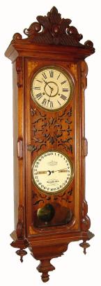 C.1880, Ithaca Calendar Clock Co., "No. 3 Vienna" double dial perpetual calendar clock in very good restored condition. — Antique Clocks Price Guide