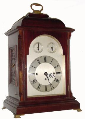 C.1890, German, Winterhalder & Hofmeier, 3-Fusee, Westminster chime bracket clock in a dark mahogany case and with silvered dial in generally good condition. — Antique Clocks Price Guide