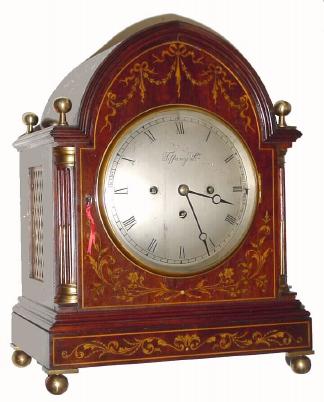 C.1890, Tiffany & Co., 3-Fusee, 8-bell, 5-gong inlaid bracket clock in very good original condition. — Antique Clocks Price Guide