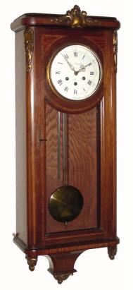 C.1900, F. Saintilan, Paris, Westminster chime, inlaid mahogany case wall clock in very nice condition. — Antique Clocks Price Guide