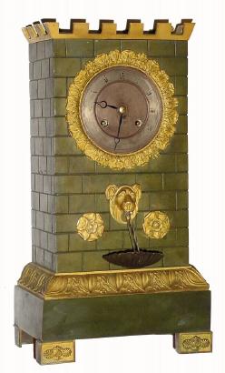 C.1840, French, Pons, Waterfall Automaton, 8-day time/strike silk suspension clock in nice as found condition. — Antique Clocks Price Guide