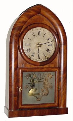 C.1845, Brewster & Ingrahams, Bristol, Conn., 8-day time/strike beehive shelf clock (Kirk's patent Movement). — Antique Clocks Price Guide