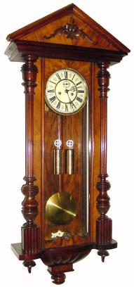 C.1900, German, A. W. & Co., Freiburg in Schl, 2-weight wall regulator in good original condition. — Antique Clocks Price Guide