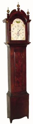 C.1825, Silas Hoadley, Plymouth, Conn., 30-hour time/strike tall clock. — Antique Clocks Price Guide