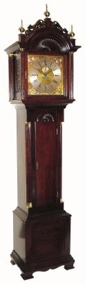 C.1895, Wm. Bond & Son, Boston, No. 450, Quarter Chiming dark maple tall case in excellent original condition. — Antique Clocks Price Guide
