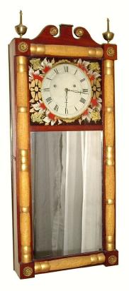 C.1832, Abiel Chandler, Concord, New Hampshire, 8-day time/strike mahogany mirror clock in very fine condition with old finish. — Antique Clocks Price Guide