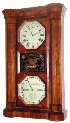 C.1863, Seth Thomas Clock Co., Plymouth Hollow, Conn., "Parlor Calendar", 8-day time & strike calendar shelf clock. — Antique Clocks Price Guide