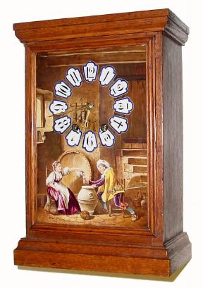 C.1890, French, Oak & Porcelain Mantel clock in very good original condition. — Antique Clocks Price Guide