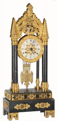 C.1865, French, Napoleon III, Bronze & Ormolu Romantique, mantel clock in the form of a cathedral and in excellent original condition. — Antique Clocks Price Guide