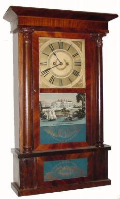 C.1840 Spencer & Wooster & Co., Salem Bridge, Conn. 8-day time/strike column and cornice shelf clock in very nice restored condition. — Antique Clocks Price Guide
