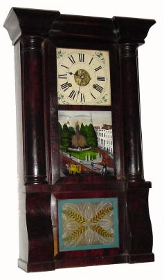 C.1845, Birge & Fuller, Bristol, Conn., 8-day time/strike column and cornice shelf clock, in very good to excellent original condition. — Antique Clocks Price Guide