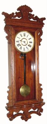 C.1901, Ansonia Clock Co., "Queen Mary", 8-day time/strike oak wall clock in very fine condition with the original finish that has been cleaned and rubbed. — Antique Clocks Price Guide